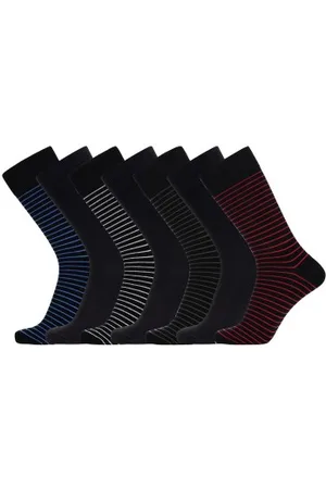 JBS Sokken 7P Bamboo Socks Zwartgestreept Maat 37/40