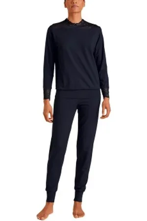 Calida Elegant Dreams Pyjama With Cuff Donkerblauw modaal Large Dames