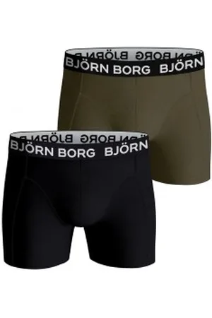 Björn Borg Herenslips 2P Cotton Stretch Shorts 2112 Zwart/Groen katoen Large Heren