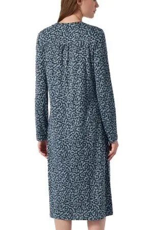 Schiesser Classic Comfort Fit Interlock Shirt Blauw patroon 38 Dames