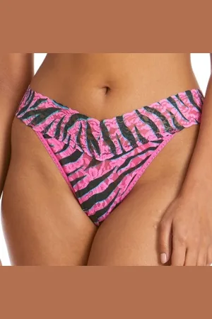 Hanky Panky 3P Beverly Original Rise Thong Roze/Zwart nylon One Size Dames