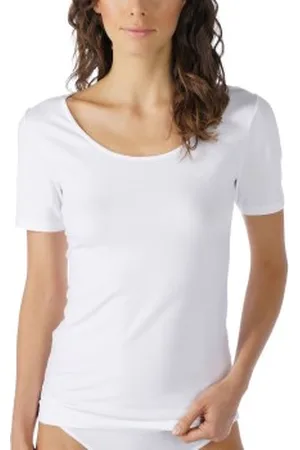 Mey Cotton Pure Short-Sleeved Top Wit katoen 36 Dames