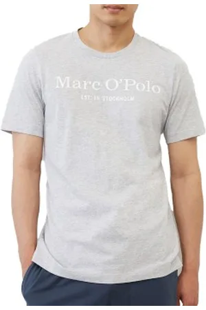 Marc O’ Polo Marc O Polo Organic Cotton Basic SS Pyjama Grijs/Blauw ecologisch katoen Large Heren