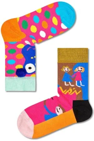 Happy Socks Sokken Rock Your Socks Friend Kids Sock Roze patroon katoen 7-9 år Kinderen