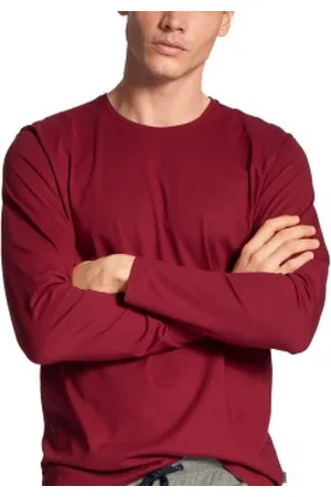 Calida Remix Basic Shirt Long Sleeve Rood katoen Large Heren