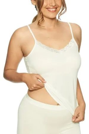Lady Avenue Bamboo Camisole With Lace Ivoor Bamboe X-Small Dames