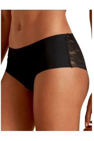 Calida Natural Skin Lace Panty Zwart Large Dames