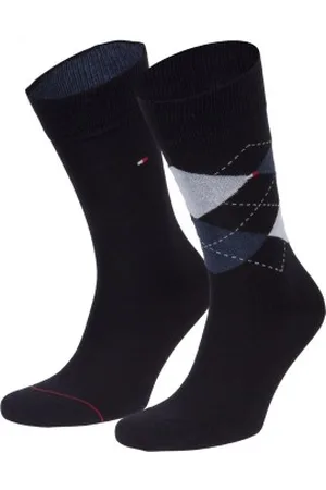 Tommy Hilfiger Tommy Hilfiger Sokken 2P Men Sock Check Marine Maat 39/42 Heren