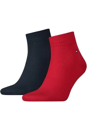 Tommy Hilfiger Tommy Hilfiger Sokken 2P Men Quarter Sock Blauw/Rood Maat 39/42 Heren
