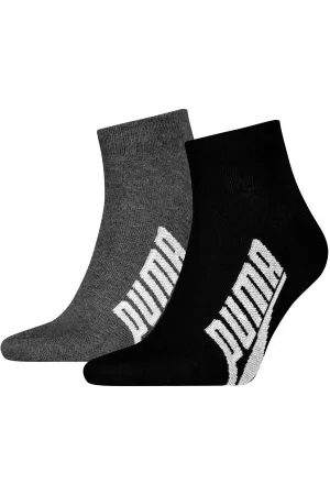 PUMA Sokken 2P Lifestyle Quarter Sock Zwart Maat 35/38