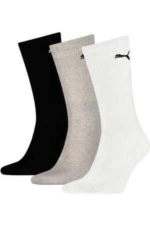PUMA Sokken 3P Sport Crew Socks Grijs/Zwart Maat 35/38