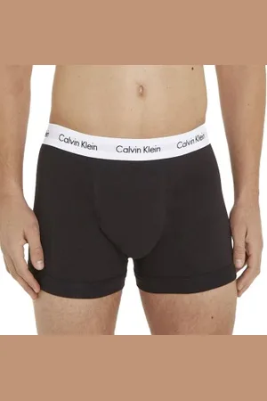 Calvin Klein Herenslips 3P Cotton Stretch Trunks Zwart/Wit katoen Large Heren
