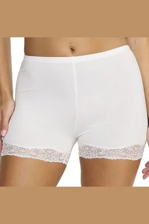 Damella Lace Boxer Brief Wit polyester Small Dames