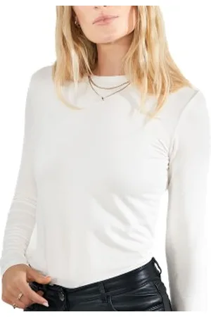 Bread & Boxers Bread and Boxers Long Sleeve Soft Fiber T-Shirt Ivoor viscose X-Small Dames