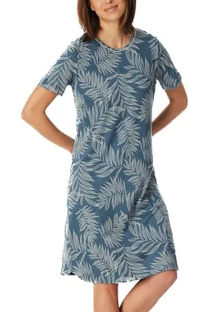 Schiesser Comfort Nightwear Short Sleepshirt Blauw 36 Dames