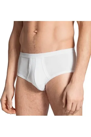 Calida Herenslips Twisted Cotton Midi Wit katoen Small Heren
