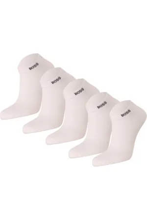 HUGO BOSS Sokken 5P Cotton Blend Ankle Socks Wit Maat 39/42 Heren