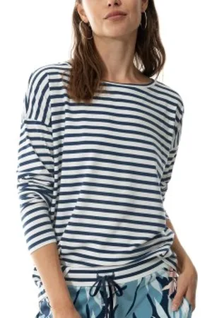 Mey Cyra Long Sleeve T-shirt Wit/Marine X-Small Dames