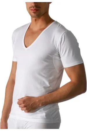 Mey Dry Cotton Functional V-Neck Shirt Wit Small Heren