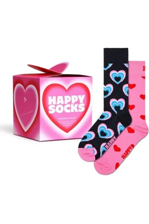 Happy Socks Sokken 2P Valentine Gift Set Roze patroon katoen Maat 36/40
