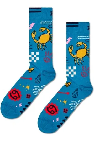 Happy Socks Sokken Zodiac Signs Cancer Sock Blauw patroon Maat 36/40