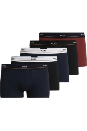 HUGO BOSS Herenslips 5P Essential Trunks Versch. kleure katoen Large Heren