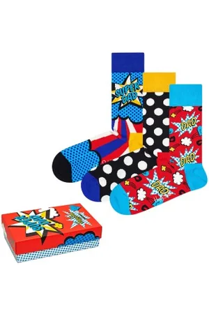 Happy Socks Sokken 3P Fathers Day Gift Box Versch. kleure katoen Maat 36/40 Heren