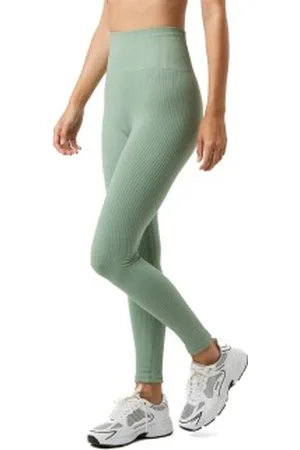 Björn Borg Studio Seamless Ribbed Tights Lichtgroen polyamide Large Dames