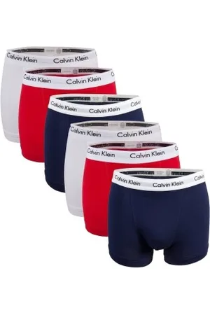 Calvin Klein Herenslips 6P Cotton Stretch Trunks Versch. kleure-2 katoen Large Heren