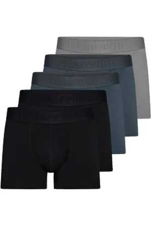 Resteröds Herenslips 5P Gunnar Bamboo Boxer Zwart/Blauw Small Heren