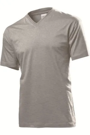 Stedman Classic V-Neck Men T-shirt Donkergrijs katoen Small Heren