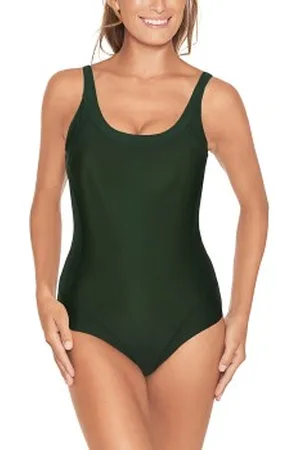 Wiki Swimsuit Isabella Classic Donkergroen 36 Dames