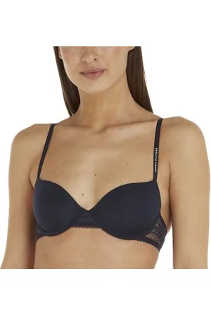 Tommy Hilfiger Lace Trim Balconette Bra Marine A 70 Dames