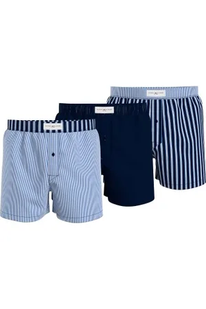 Tommy Hilfiger Herenslips Woven Boxer Print Marine/Blauw katoen Large Heren