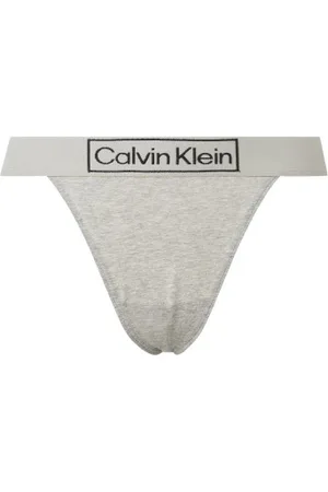 Calvin Klein 2P Reimagined Heritage High Leg Thong Grijs X-Small Dames