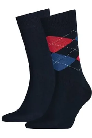 Tommy Hilfiger Tommy Hilfiger Sokken 2P Men Sock Check Blauw/Rood Maat 39/42 Heren