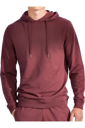 Bread & Boxers Bread and Boxers Organic Cotton Men Hooded Shirt Wijnrood Small Heren