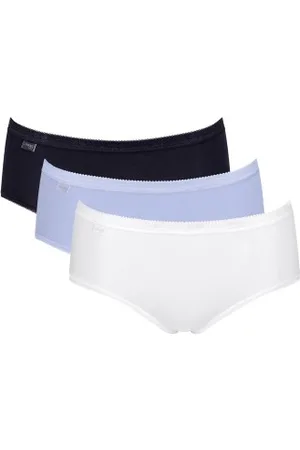 Sloggi 3P Basic Plus Midi Colored L.blauw/Wit katoen 36 Dames