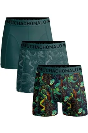 Muchachomalo Herenslips 3P Cotton Stretch Boxer Groen patroon katoen X-Large Heren