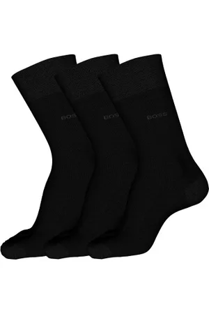 HUGO BOSS Sokken 3P RS Finest Soft Cotton Sock Zwart Maat 43/46 Heren