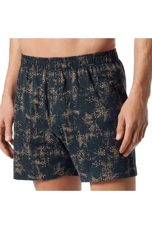 Schiesser Herenslips 2P Fun Prints Boxer Shorts Zwart/Bruin katoen Medium Heren