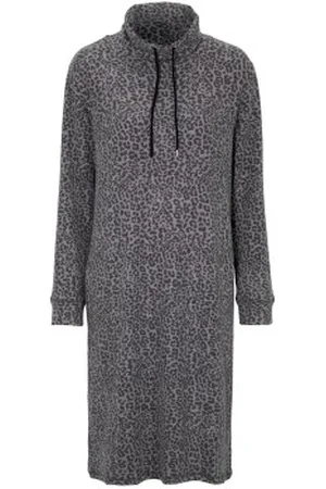 Damella Knitted Long Sleeve Lounge Dress Luipaard Small Dames