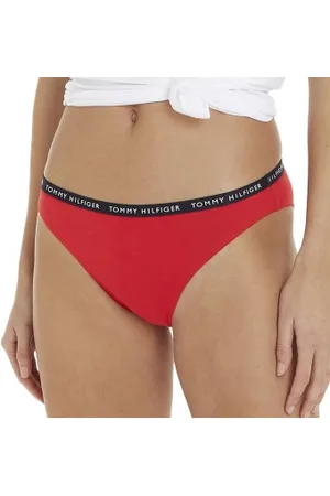 Tommy Hilfiger 3P Recycled Essentials Bikini Rood/Blauw X-Small Dames