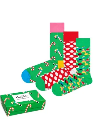 Happy Socks Sokken 3P Holiday Gift Box Versch. kleure katoen Maat 41/46