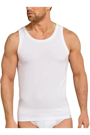 Schiesser Long Life Soft Sleeveless Shirt Wit Small Heren