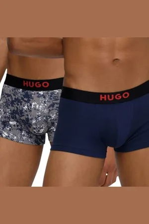 HUGO BOSS Herenslips 2P Brother Trunk Blauw/Wit katoen Large Heren