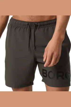 Björn Borg Zwembroeken Logo Swim Shorts Donkergrijs polyester Large Heren