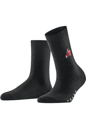 Falke Falke Sokken Cosy Wool X-Mas Santa Sock Zwart Maat 35/38 Dames