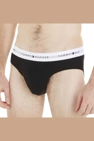 Tommy Hilfiger Herenslips 5P Signature Cotton Essential Briefs Zwart katoen Small Heren