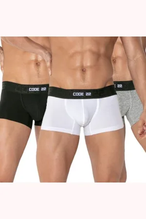 CODE 22 Herenslips 3P Essential Trunk Versch. kleure katoen Small Heren